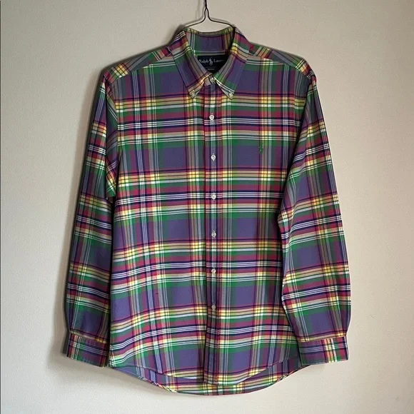 Ralph Lauren Purple Plaid Men's Shirt - Picture 5 of 6